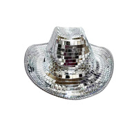 Chapeau de cowboy/cowgirl en verre avec boule disco – Vente en gros usine – Idéal pour les anniversaires et les enterrements de vie de jeune fille