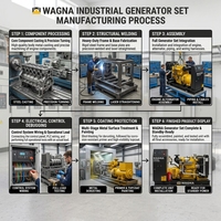 Générateur diesel industriel WAGNA DC110W-50 100KW 110KW 50Hz, alternateur triphasé, démarrage électrique 24V DC, type ouvert, refroidissement par eau