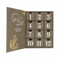 Luxuriöser Adventskalender mit Eigenem Logo, 12-Tage-Box aus Karton, Leere Countdown-Geschenkverpackung für Kosmetik und Schokolade