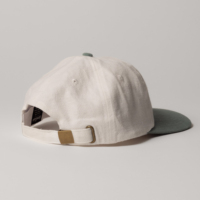 Casquette en chanvre bicolore personnalisée avec patch tissé, casquette de baseball à 6 panneaux non structurée à visière plate, casquette en chanvre Snapback Dad Hat à visière souple