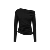 26YEARSOLD Blusa de punto de manga larga con hombros descubiertos para mujer, diseño original, ajustada, estilo básico, ropa de moda 33147-1