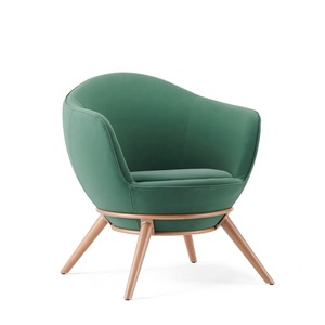 Muebles de estilo moderno con marco de madera maciza, sofá de tela de terciopelo, silla de salón de ocio - Product Image 4