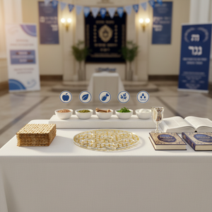 Elegante Piatto Seder in Acrilico di Lusso con Design a Nido d'Ape Dorato, Moderno Oggetto Ebraico per Esposizione sul Tavolo Seder e Regalo di Famiglia - Product Image 6