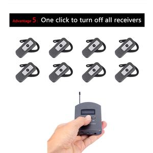 Système audio sans fil pour <span class=keywords><strong>guide</strong></span> <span class=keywords><strong>touristique</strong></span>, émetteur-récepteur portable UHF longue portée, pour musée, usine, visite - Product Image 5
