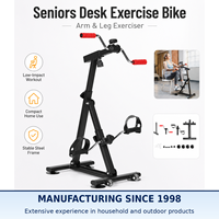Vélo d'exercice pliable BNcompany léger et portable en acier, réglable pour seniors, mini-pédalier, appareil de rééducation pour les bras
