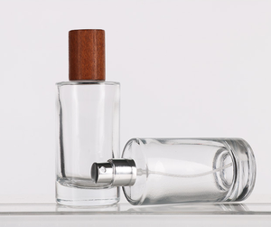 Luxury 50ml Cylinder Round Wooden Cap <strong>Purfum</strong> Spray <strong>Bottle</strong> 50 ml Empty Glass Perfume <strong>Bottle</strong> - Product Image 4