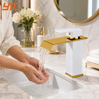 Robinet de lavabo cascade commercial monocommande chaud/froid pour projets hôteliers et d'appartements