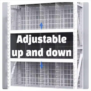 تشطيب مسحوق رف مستودع فولاذية من 4 طبقات مع إطارات شبكية لاستخدام المستودعات - Product Image 5