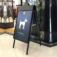 Panneau publicitaire pliable d'extérieur résistant au vent en fer, support de porte en A, panneau d'affichage vertical sur pied