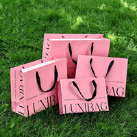 Sac d'emballage artistique coloré aseptique haut de gamme en papier kraft imprimé sur mesure avec poignée en ruban, recyclable, pour cadeaux de boutique et plats à emporter