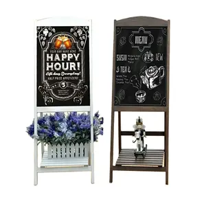 Wood standing vintage slate chalk board wood chalkboard