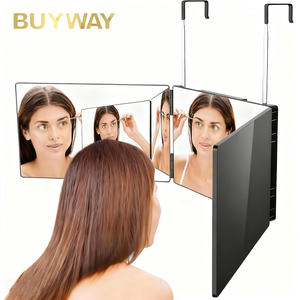 Зеркало для стрижки волос 360°, трёхстворчатое, для обзора сзади головы, парикмахерское зеркало для самостоятельной стрижки - Product Image 1