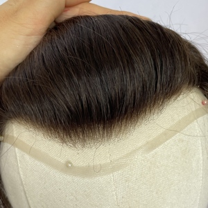 <b>Mens</b> Hollywood Front Shape A Bleached Knots Natural Wave Human Hair <b>Wigs</b> Male Toupee Piece Hair System Hair for Good Quality#1B - Product Image 1