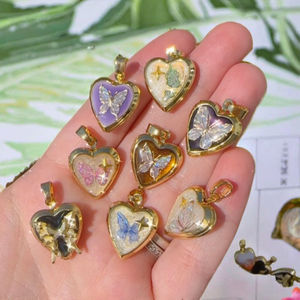 MECYLIFE สร้อยคอแฟชั่นทรงเรขาคณิตชุบทอง 18K จี้รูปผีเสื้อ ชุดระบายสีแบบ DIY สีสันสดใส สำหรับผู้หญิงและผู้ชาย - Product Image 3