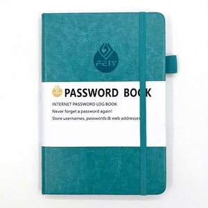 Carnet de notes personnalisé avec logo, couverture rigide en cuir PU A5 B6, livre de mots de passe - Product Image 3