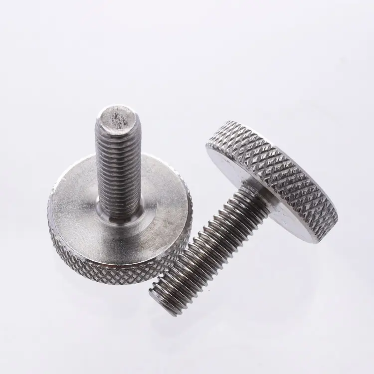 Customized Precision Fasteners Stainless Steel Thumb Screw Black Knurled Screws Half Thread Bolt