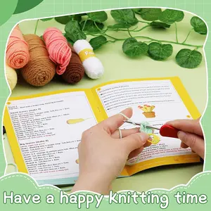 Mới Tay Dệt Vẻ Đẹp Nhân Tạo Crochet Chậu Cây Bó Hoa Người Mới Bắt Đầu Crochet Kit