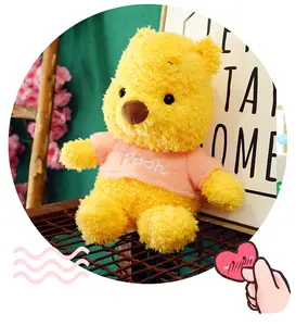 Winniepooh amarillo-oso de peluche para bebé, muñeco de peluche de oso amarillo