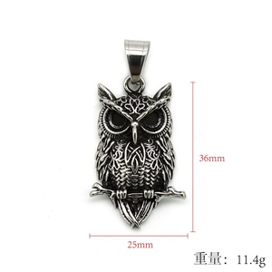 Collar Personalizado de Acero Inoxidable con Colgante de Búho Retro y Calavera Gótica, Chapado en Oro de 18K, Estilo Vintage, Animal Dominante - Product Image 2