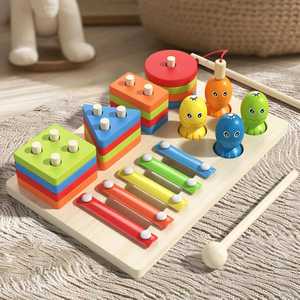 Tableau d'activités multifonctionnel 3-en-1 pour développer la motricité fine des bébés, jouets sensoriels Montessori, planche d'activités pour bébés de 1 an - Product Image 3
