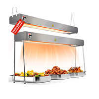 Chauffe-Plats Électrique Commercial Infrarouge à Bandes de 36 Pouces en Acier Inoxydable avec Mode Économie d'Énergie et Commandes à Bascule pour Restaurants