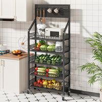 Étagère de rangement pour légumes de cuisine, panneau perforé mobile, étagère à jouets sur pied, présentoir de snacks pour magasin de proximité