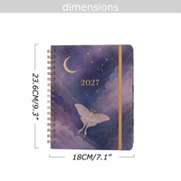 Carnet de notes spirale Yihe New 7,1 x 9,3 pouces avec motifs étoiles, lune, papillon, et ensemble de trombones, idéal comme cadeau de Noël ou de mariage