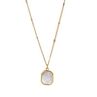 Colliers élégants en gros, hypoallergéniques, en acier inoxydable, avec pendentifs coquillages, pour femmes/hommes