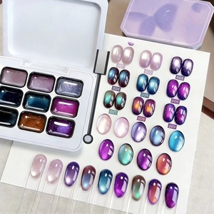 Gel per Unghie Effetto Occhio di Gatto in 9 Colori con Magnete a Doppia Testa, Colori Brillanti ad Alta Saturazione per Donne - Product Image 1
