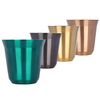 Tasses à espresso empilables en acier inoxydable 80ML 160ML tasses isolées en métal de camping tasse à café sous vide