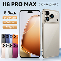 Smartphone 18 Pro Max 5G Global, batterie 8000 mAh, écran OLED HD 7,3 pouces, processeur Octa Core, caméra arrière 108 MP, fréquence de rafraîchissement 120 Hz