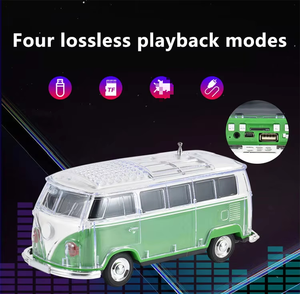 Speaker Model Van Retro 7 Warna Lampu Berkedip TF USB Radio FM Panggilan Hands-free Kotak Suara Mini - Product Image 5