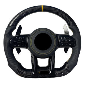 Compatible avec Mercedes-Benz W205/W213/W222/W463/W223 C63/E63/G63 A45/C43 <span class=keywords><strong>AMG</strong></span> <span class=keywords><strong>Volant</strong></span> <span class=keywords><strong>AMG</strong></span> en cuir véritable en fibre de carbone de haute qualité - Product Image 1