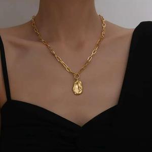 New odern <b>Simple</b> Double Chain Pendant <b>Necklace</b> Waterproof Stainless Steel <b>Gold</b> Plating Trendy Geometric Link for Jewelry Gifts - Product Image 3