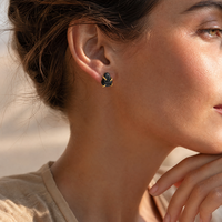 Clous en pierre brute de forme irrégulière avec cage en cuivre pour collectionneur de cristaux, étui, bijoux pierre de naissance, boucles d'oreilles pierre de naissance