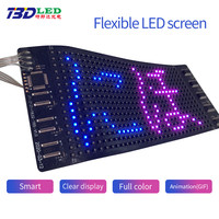 Écran d'affichage à LED flexible de couleur RVB T-shirts Chapeaux Insérer des feuilles de LED lumineuses programmables