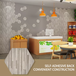Hexagone Pvc étanche 3d papier peint décoration de la maison auto-adhésif papier peint salle de bain carrelage mural <span class=keywords><strong>Table</strong></span> fait à la main peler et <span class=keywords><strong>coller</strong></span> - Product Image 2