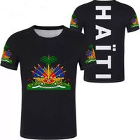 Qualité en gros Haïti drapeau impression Gym t-shirt pour hommes quantité minimum de commande été plage haut décontracté meilleure vente t-shirt personnalisé