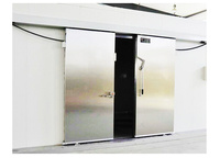 Porte intérieure de chambre froide avec certificats CE porte coulissante avec isolation PU et système coulissant lisse