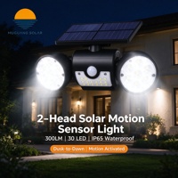 Lampe solaire murale de jardin à 3 têtes chanfreinées, 400LM, 230 LED, à détection de mouvement, contrôle de la lumière, micro-lumière, étanche IP65