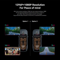 Caméra embarquée double DDPAI N1 avec Wi-Fi et GPS intégrés, enregistreur vidéo HD 1296P, vision nocturne, écran LCD, angle de 135°, jusqu'à 256 Go