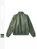 Blouson aviateur vintage pour homme, automne, col montant, fermeture éclair, épais, chaud, écologique, imperméable, 100% nylon polyester, rembourré, décontracté