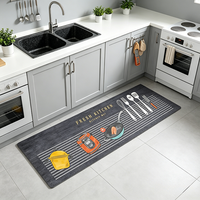 Tapis de sol de cuisine en diatomite antidérapant, absorbant, séchage rapide, imprimé, pour l'aire de l'évier