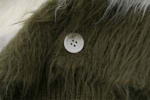 Personnalisé Hommes Col V Bouton Hiver Fourrure Cardigan Rayé Tricoté Cardigan Mohair Hommes Pull - Product Image 6