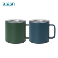 Mug à café populaire en acier inoxydable de 14 oz, tasses isothermes à double paroi pour boissons chaudes et froides, idéal pour les voyages en extérieur, anti-fuite, sans BPA
