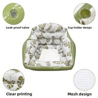 Fauteuil flottant gonflable carré pour piscine, en PVC épaissi, écologique, avec siège individuel en maille, pour l'été