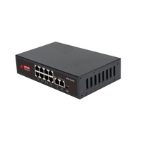 Commutateur Poe industriel AI 24V 8 ports Fast Ethernet avec 2 ports de liaison montante pour réseau de vidéosurveillance et système de contrôle d'accès 250 mètres
