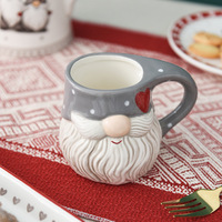 Nouvelle tasse en céramique BON WILL de style européen, avec poignée, capacité de 350 ml, écologique, à thème Père Noël, gaufrée pour Noël