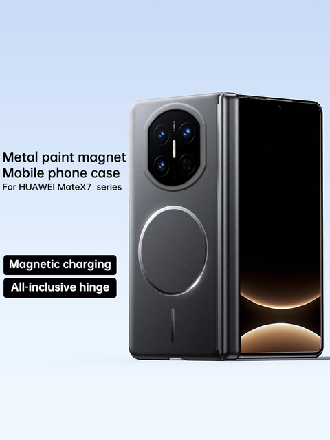 Metallic Paint Wireless Charge Magnetic Attraction Shockproof Mobile Phone Case for Samsung&Huawei&Xiaomi&Oppo Phone Cover