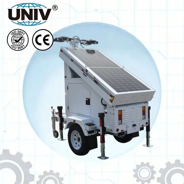 Smart Motion Sensor 2026 Outdoor Mobile CCTV and Light Tower with Efficient Solar Power Block Color for School Campus